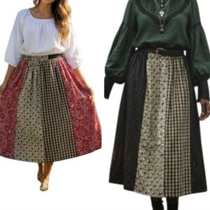 Vintage Gypsy reversible patchwork midi broom skirt